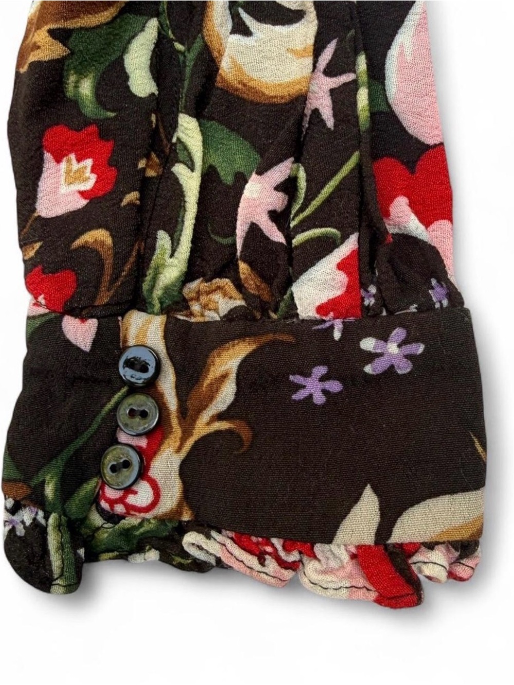 Zara Black Dress with Red & Pink Floral Print lace and ruffle details - Picture 8 of 8